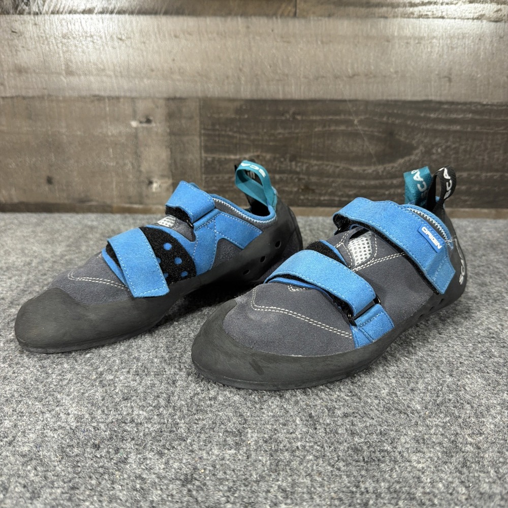 Scarpa Rock Climbing Shoes Mens 8.5 Gray Origin Hook & Loop Vision Rubber Italy